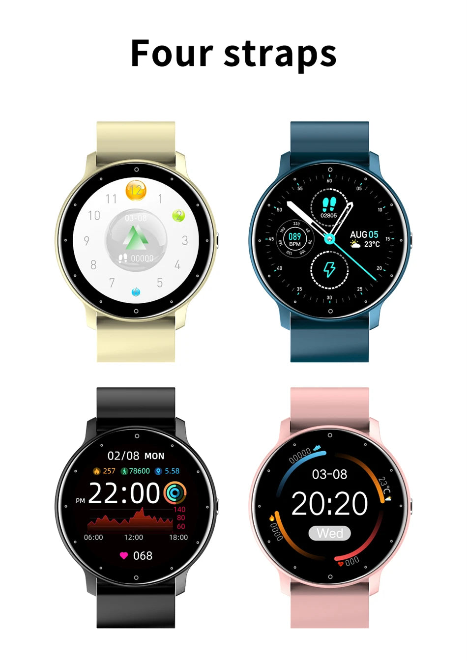 LIGE Smart Watch Women Men Full Touch Screen Bluetooth 5.2 Call Waterproof Watches Sports Fitness Tracker Factory IP67 ZL02 New