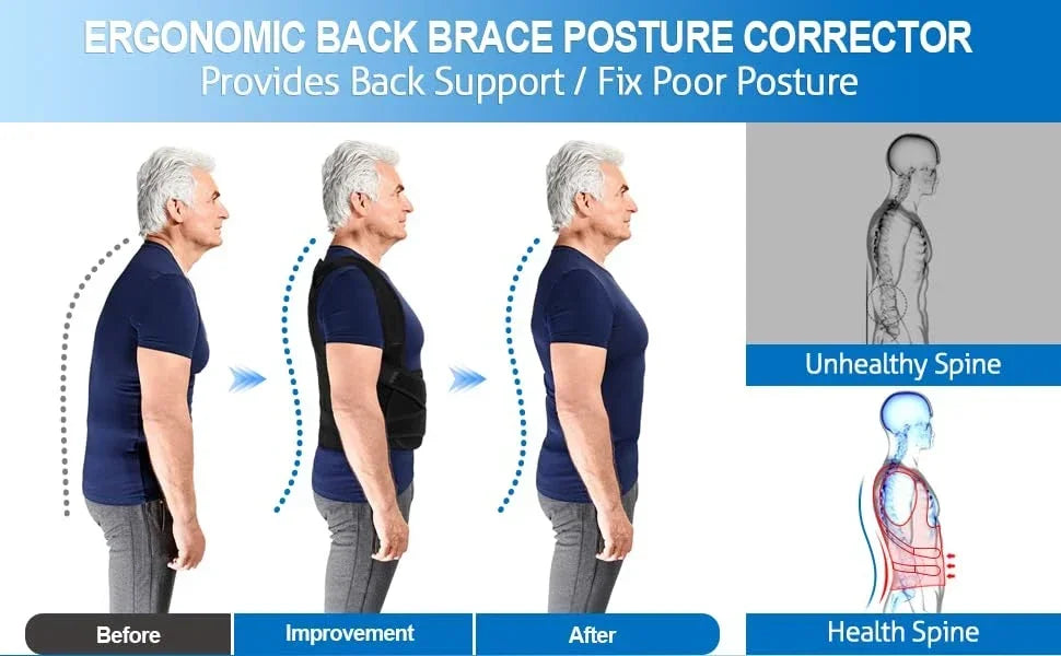 Back Support Brace Posture Corrector for Women and Men Back Straightener Posture Corrector Scoliosis and Hunchback Correction