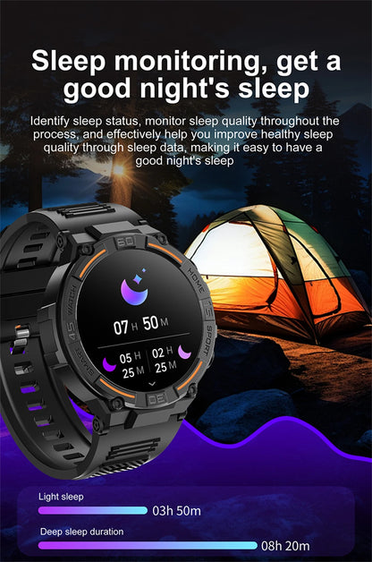 Sport Smart Watch Men 360*360 HD Screen LED Light Heart Rate Fitness Waterproof Voice Assistant BT Call Smartwatch For Huawei