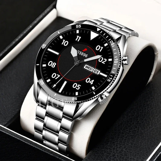 LIGE Luxury Steel Strip men Smartwatch Bluetooth Call Sport Fitness Watch Tracker Heart Monitor Waterproof Smartwatch For Xiaomi