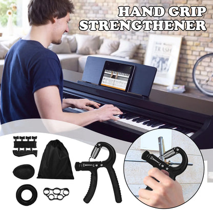5pcs Hand Grip Strengthener Wrist Strengthener Kit Adjustable Forearm Grip Resistance Hand Gripper Finger Exerciser For Fitness