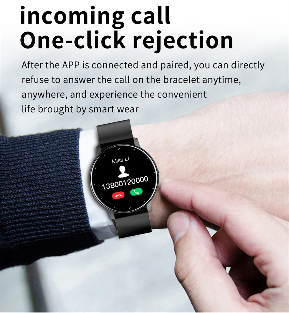 LIGE Smart Watch Women Men Full Touch Screen Bluetooth 5.2 Call Waterproof Watches Sports Fitness Tracker Factory IP67 ZL02 New