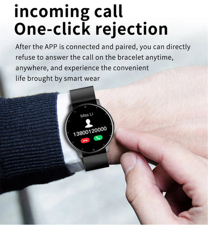 LIGE Smart Watch Women Men Full Touch Screen Bluetooth 5.2 Call Waterproof Watches Sports Fitness Tracker Factory IP67 ZL02 New