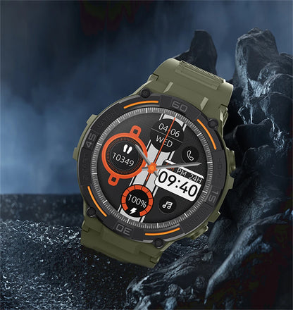 Sport Smart Watch Men 360*360 HD Screen LED Light Heart Rate Fitness Waterproof Voice Assistant BT Call Smartwatch For Huawei