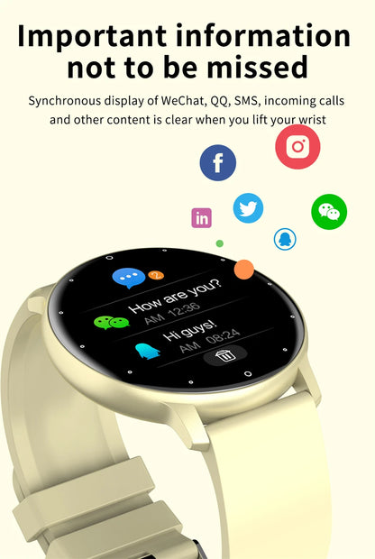 LIGE Smart Watch Women Men Full Touch Screen Bluetooth 5.2 Call Waterproof Watches Sports Fitness Tracker Factory IP67 ZL02 New